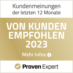 Siegel von Kunden empfohlen 2023 von Proven Expert